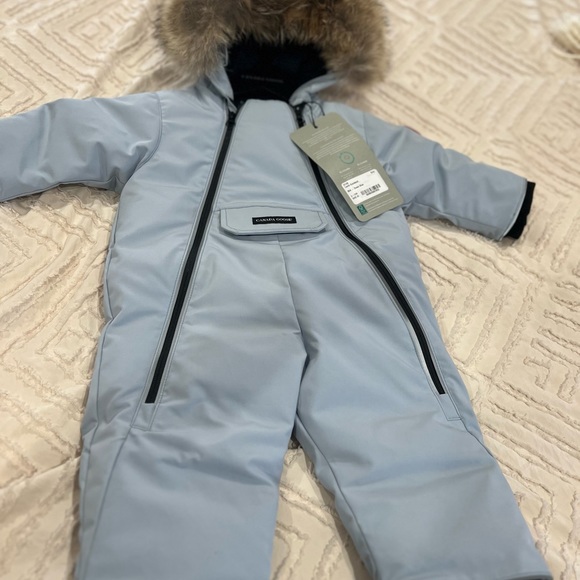 Canada Goose NEW with TAGS baby snow suite- Fur hood. Baby blue - Picture 3 of 8